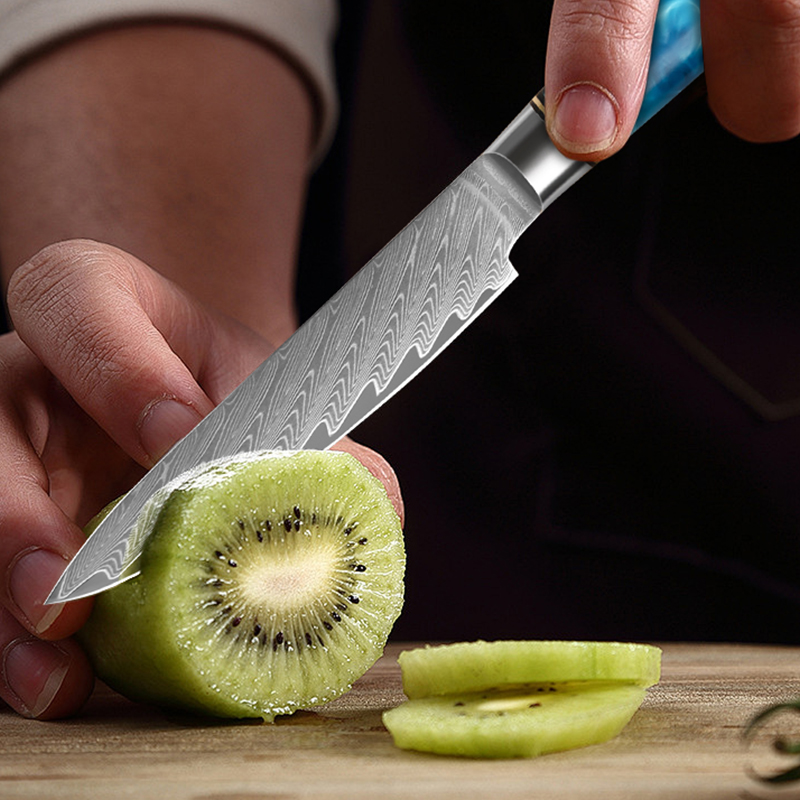 5-Inch Utility Knife Damascus  - đánh giá và giá Japanese Knife