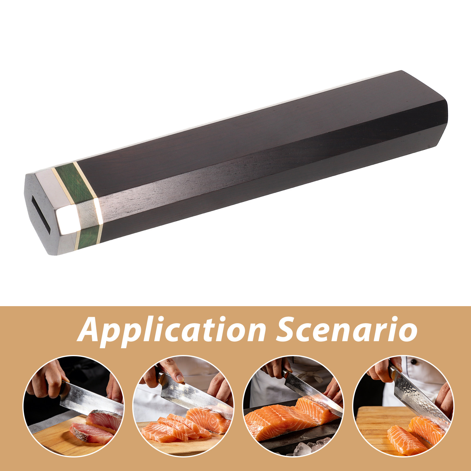 Octagonal Ebony Wood Kitchen K - đánh giá và giá Japanese Knife
