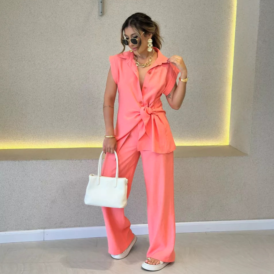 Women Tie Waist Short Sleeve T - đánh giá và giá Matcha