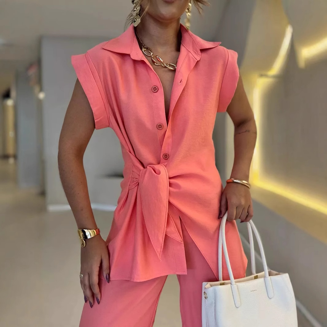 Women Tie Waist Short Sleeve T - đánh giá và giá Matcha