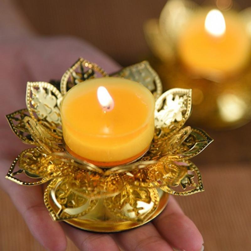 Tea Light Holder Gold Lotus De - đánh giá và giá Incense Holder